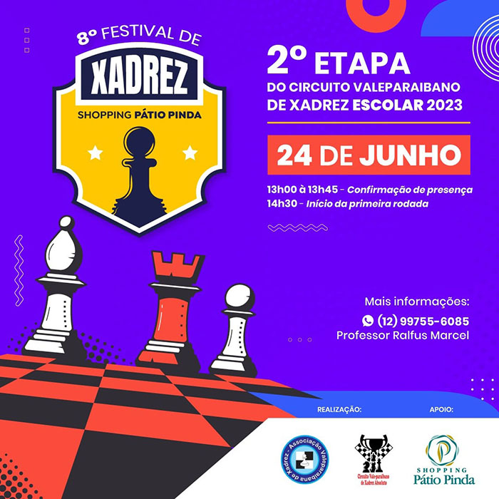 Inscrições estão abertas para 9º Festival de Xadrez no Shopping Pátio Pinda  - Vale News 2.0